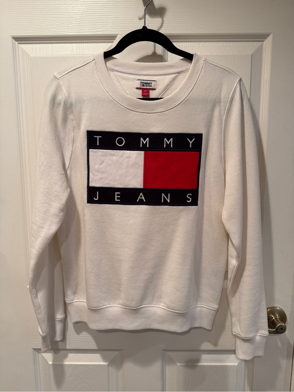 Tommy Hilfiger White Crewneck Tommy Jeans Logo Sweatshirt